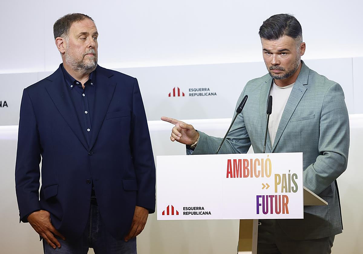 Junqueras y Rufián en un acto de ERC el pasado verano.