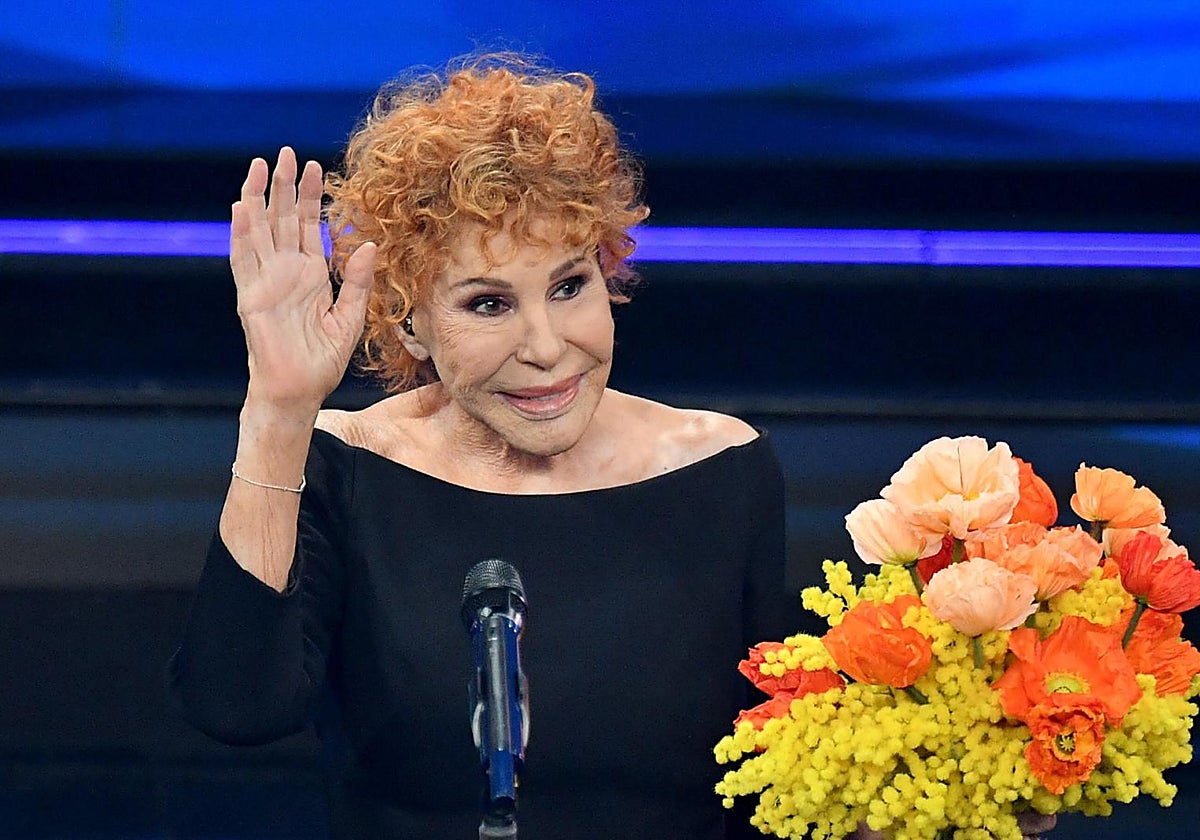 Ornella Vanoni during the tribute at the San Remo festival in 2021.