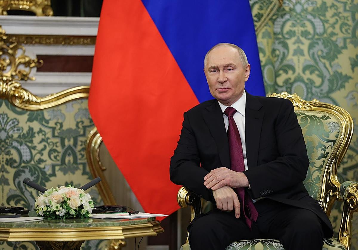 El presidente ruso, Vladímir Putin, en una reunión en el Kremlin.