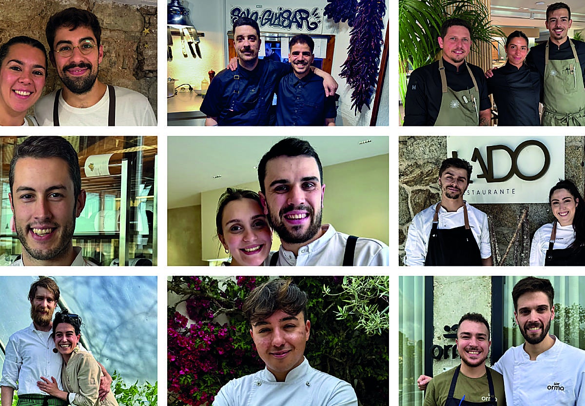 From left to right, first row: Marc Pérez and Tania Doblas; Javier Ochoa and Garikotiz Arruabarrena; Mauro Rivas, Arman Vidal and Clara Campoamor. Second row: Alejandro Ibáñez; Kiko Rocher and Loli Sambak; Borja Piñeiro and Elia Pereira; Third row: Iñakil Gomez and Lola Palacio; José María Borrás; and Rubén Suárez and Aarón Berenguer.