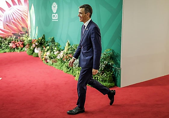 Pedro Sánchez a su llegada este domingo a la cumbre del G-20.