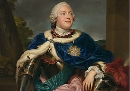 'Federico Cristián, príncipe elector de Sajonia', retratado por Antonio Rafael Mengs en 1751 (Detalle).