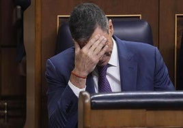 El presidente del Gobierno, Pedro Sánchez durante la sesión de control al Ejecutivo este miércoles en el Congreso