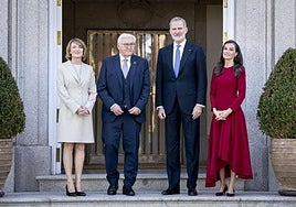 La reina Letizia, con un vestido de The 2nd Skin Co, en la recepción al presidente de Alemania.