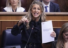 Yolanda Díaz interviene en la última sesión de control al Gobieno en el Congreso.