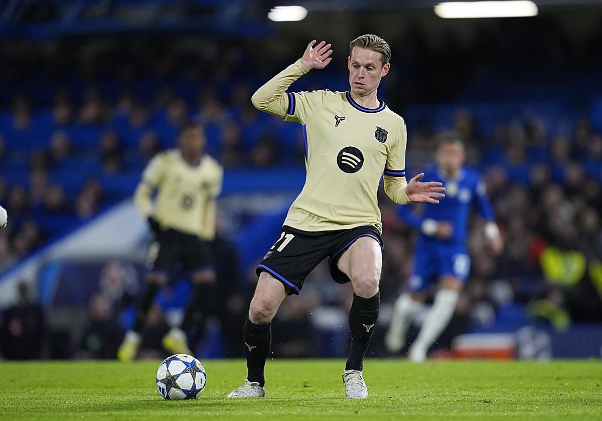 Frenkie de Jong, en su último partido con el Barça ante el Chelsea.