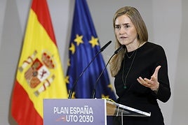 La vicepresidenta tercera y ministra para la Transición Ecológica, Sara Aagesen, clausura el acto de presentación del Plan España Auto 2030
