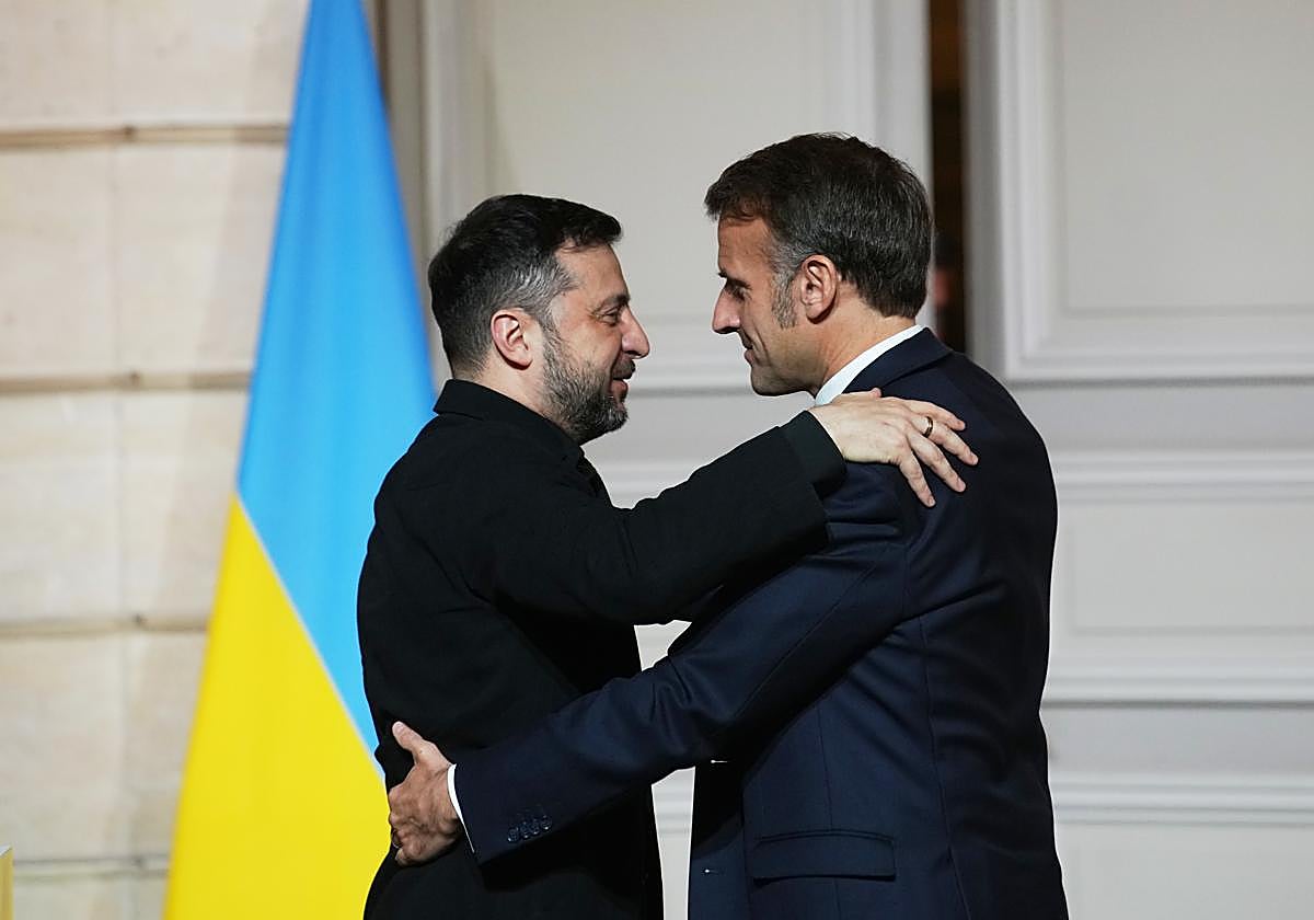 Volodímir Zelenski y Emmanuel Macron durante su último encuentro en París.