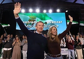 Feijóo y María Guardiola en un acto en Lobón celebrado a mediados del pasado mes de noviembre.
