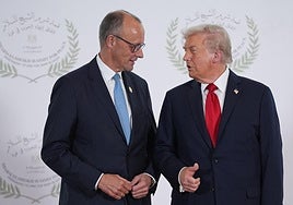 Friedrich Merz, canciller alemán, con Donald Trump.