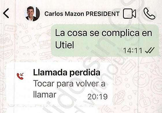 Whatsapp intercambiados por Pradas y Mazón el día de la dana.