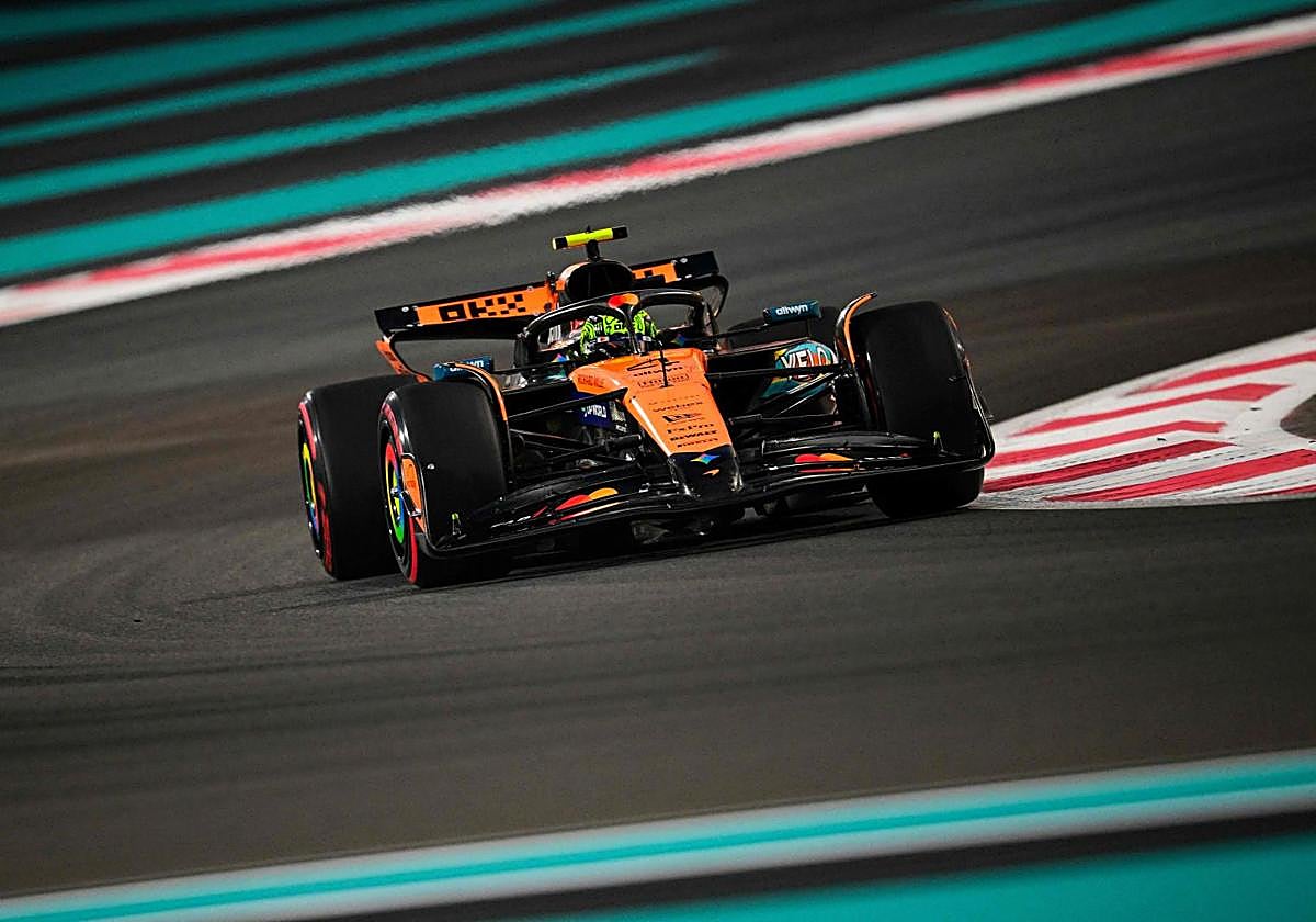 El McLaren de Lando Norris, durante los libres del GP de Abu Dabi.