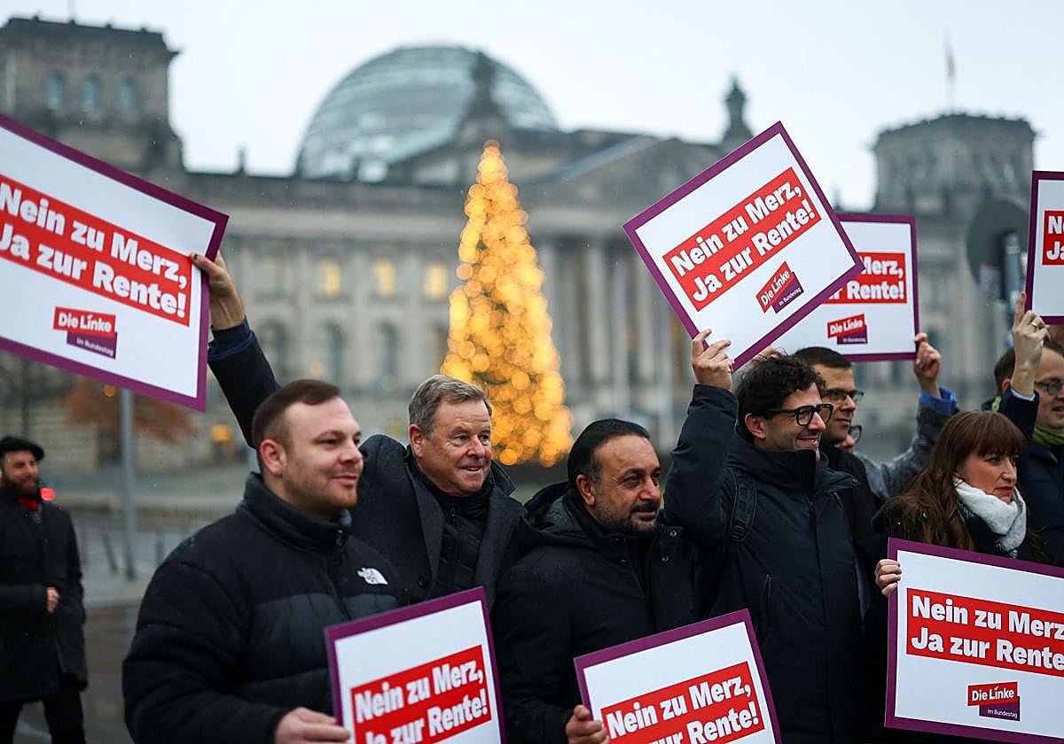 Una protesta contra la reforma de las pensiones en Berlín.