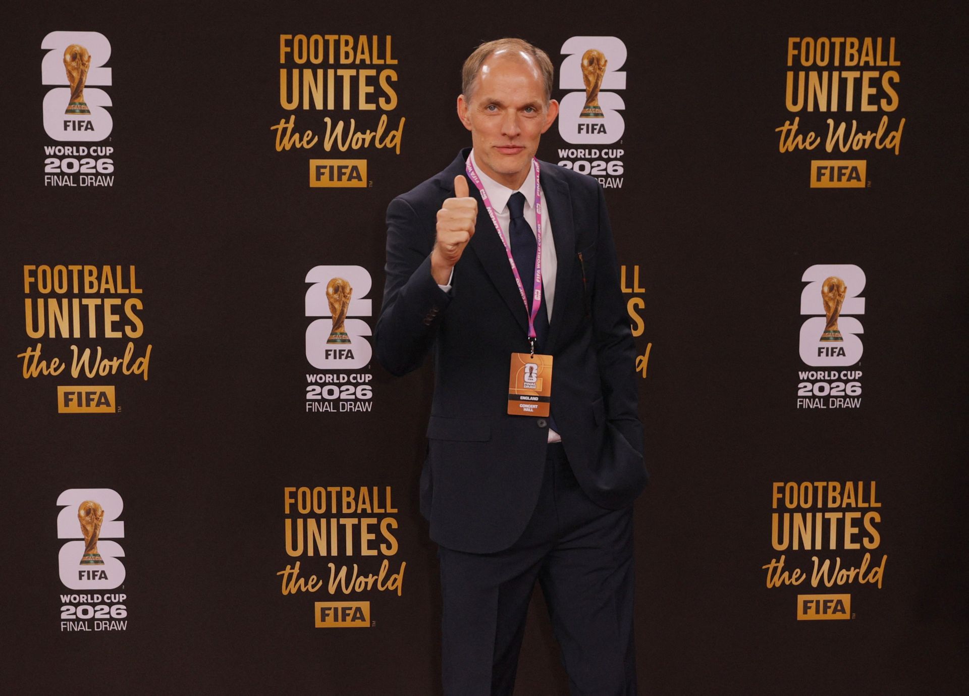 El seleccionador inglés, Thomas Tuchel, a su llegada al John F. Kennedy Center for the Performing Arts.