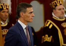 Sánchez este sábado en el Congreso.