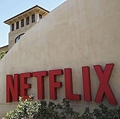 El logo de Netflix, en su sede en Los Gatos, California.