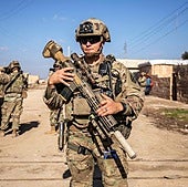 Soldados estadounidenses patrullan una zona en el noreste de Siria. Archivo.