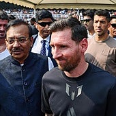 Messi, durante su gira por la India.