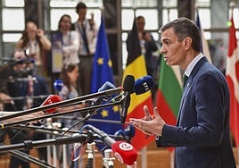 El presidente del Gobierno español, Pedro Sánchez, en Bruselas.