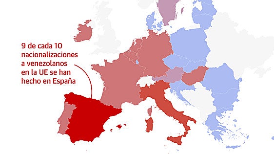 ¿Por qué importa tanto Venezuela en España? Los mapas y gráficos de su diáspora