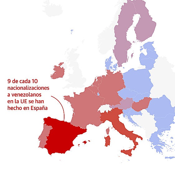 ¿Por qué importa tanto Venezuela en España? Los mapas y gráficos de su diáspora