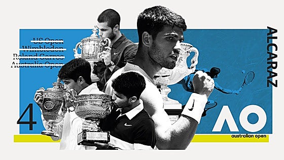 Carlos Alcaraz, el más precoz en completar el póker de Grand Slam