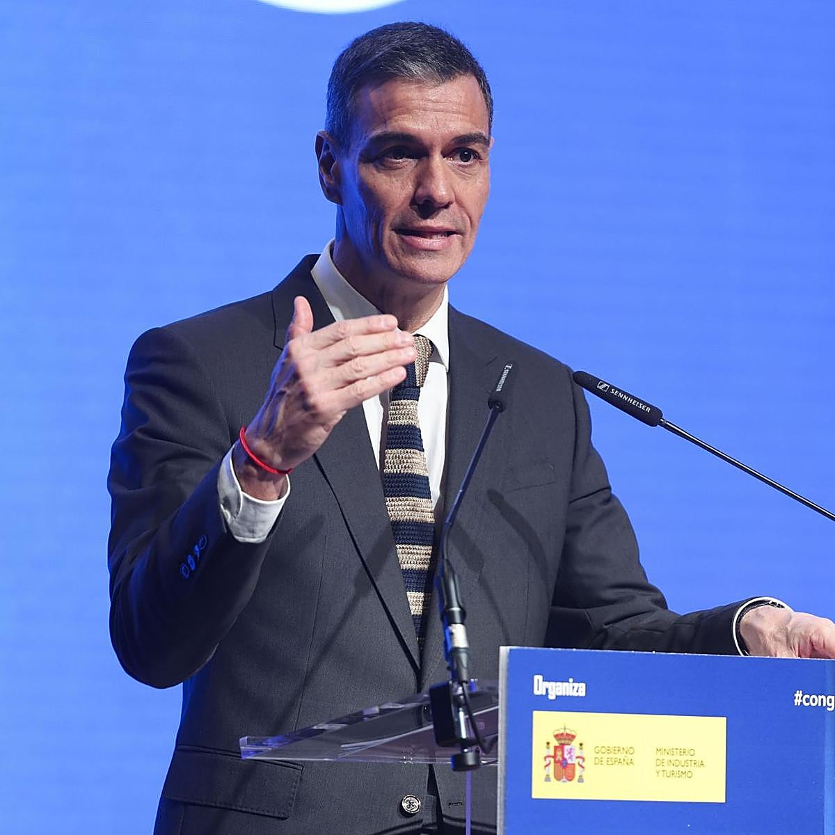Pedro Sánchez en la clausura el VIII Congreso Nacional de Industria celebrado esta semana en Bilbao.