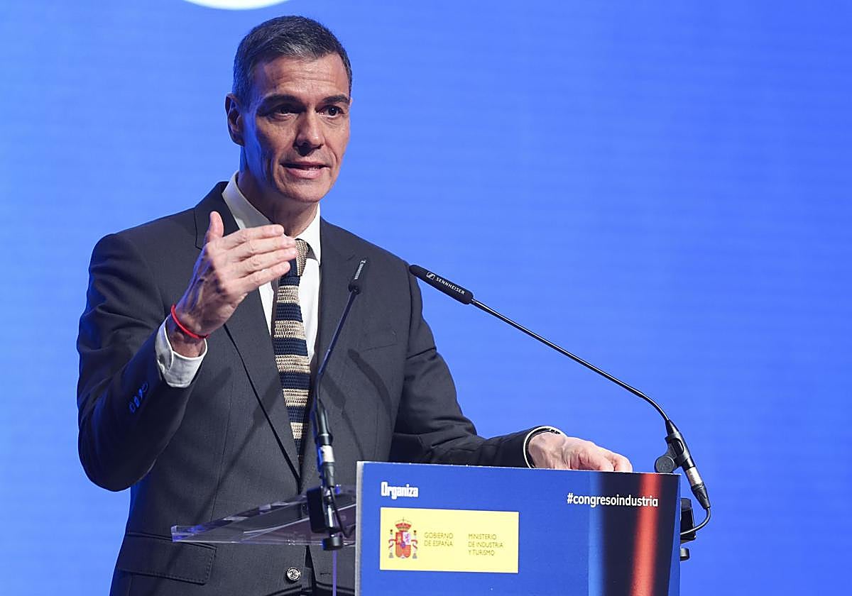 Pedro Sánchez en la clausura el VIII Congreso Nacional de Industria celebrado esta semana en Bilbao.