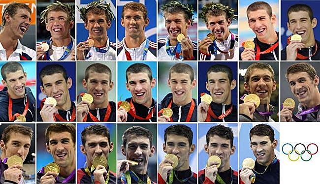 Michael Phelps, con sus 23 medallas de oro en los Juegos.