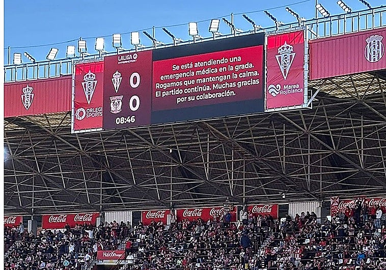 Suspendido el Sporting-Leganés por la muerte de un aficionado en la grada