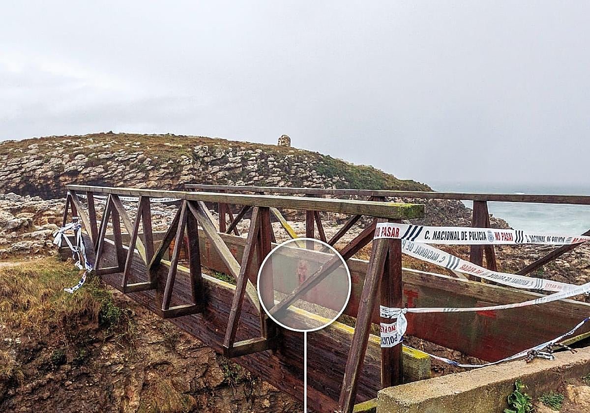 Los soportes de sujeción y la tornillería de la pasarela derrumbada en Santander están «completamente oxidados»