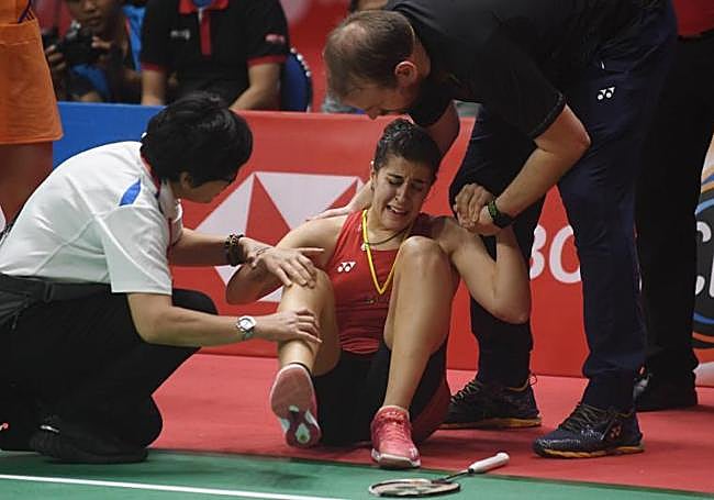 Carolina se lesionó en el Masters de Indonesia en 2019