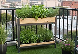 Monta tu huerto urbano en casa con esta práctica jardinera elevada para balcones