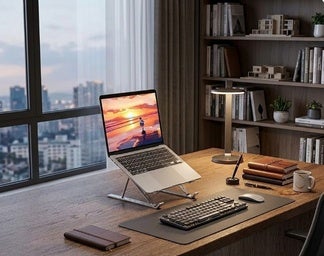 Despídete de las malas posturas con este soporte para portátil plegable y ergonómico