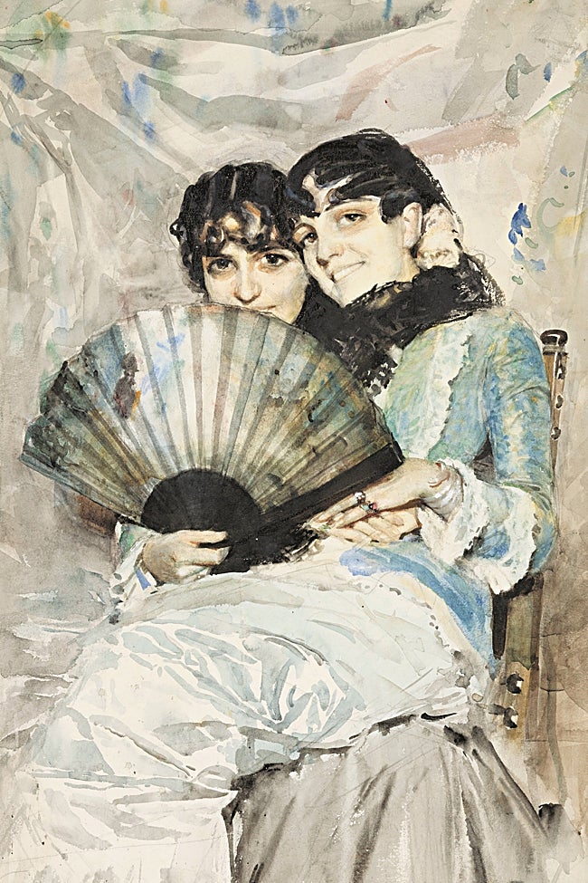 'Las primas', (1882). Acuarela y tinta sobre papel de Anders Zorn.