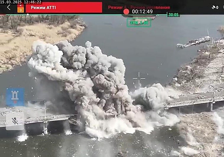 Cómo derribar un puente con un dron para pastoreo en Ucrania