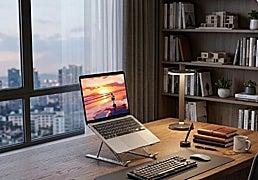 Despídete de las malas posturas con este soporte para portátil plegable y ergonómico