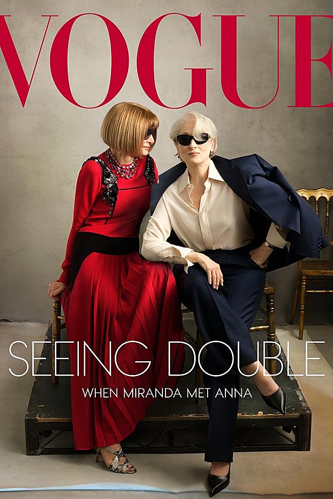 Anna Wintour y Meryl Streep en la portada de Vogue.