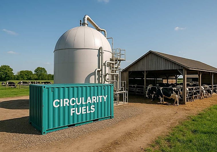 El «oro marrón» de las granjas: aviones con combustible procedente del estiércol