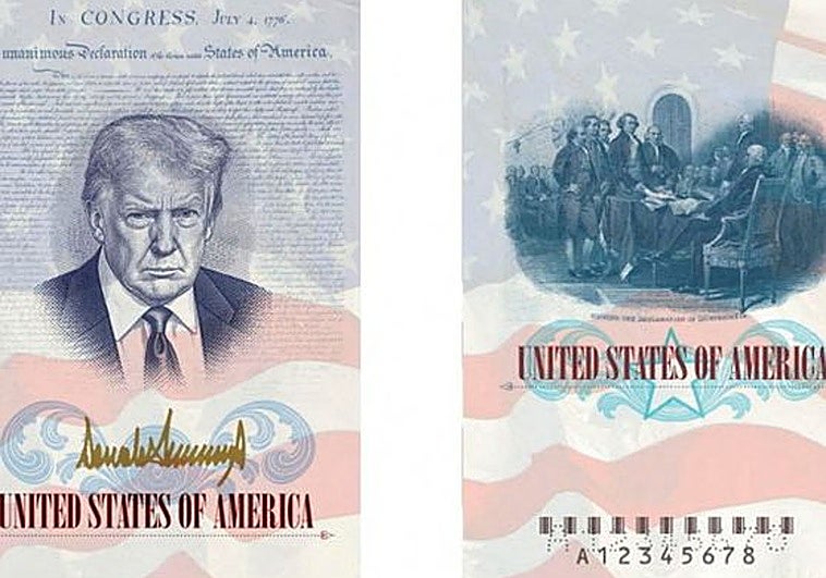 Trump será la imagen del nuevo pasaporte de Estados Unidos