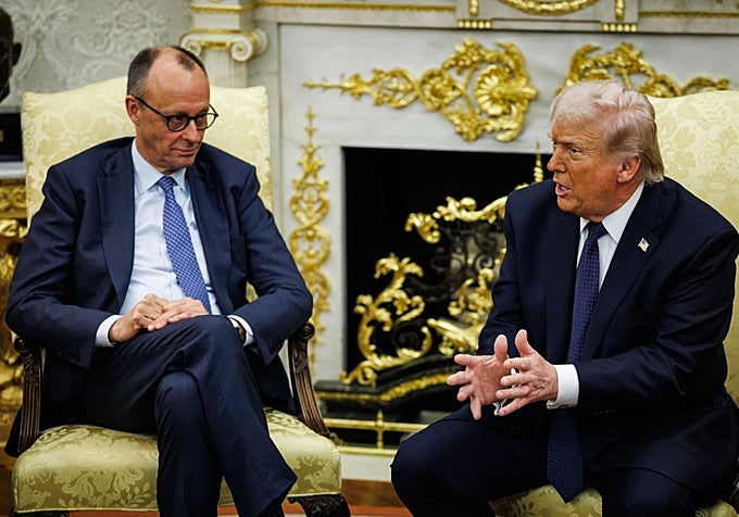 Friedrich Merz en el Despacho Oval con Donald Trump durante su visita de marzo.