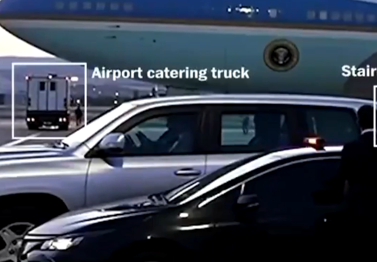 Trump cambió de avión en Turquía dentro de un contenedor de catering ante la amenaza de un atentado iraní
