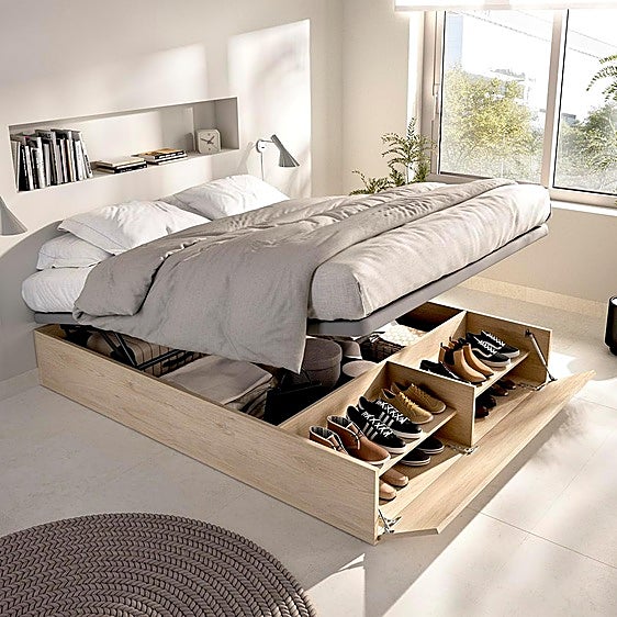 Te vas a enamorar de este canapé con zapatero integrado para ordenar y ganar espacio bajo la cama