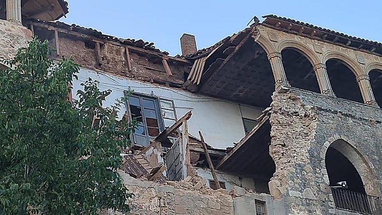 Se desploma la parte trasera del Palacio de los Hurtado de Mendoza, en Soria, declarado Bien de Interés Cultural