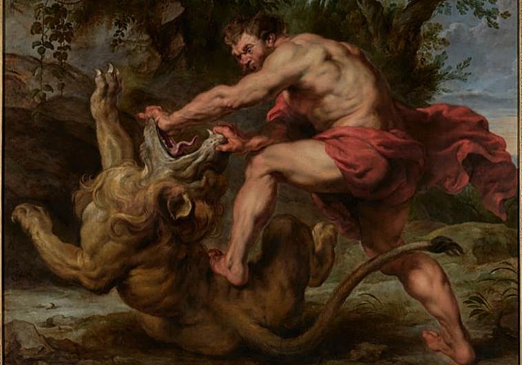 Imagen principal - Primer cuadro: Sansón y el león' (1648), Pieter Paul Rubens. Segundo cuadro: 'Soupe française' ('Sopa francesa') por Miquel Barceló (1983). Tercer cuadro: 'Autorretrato con trenza', (1943). Frida Kahlo.