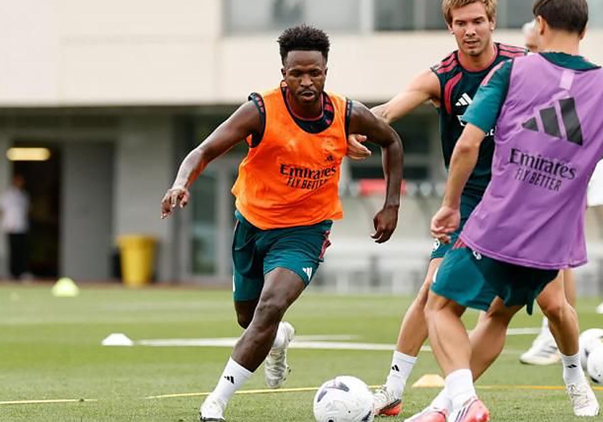 Vinicius, en un entrenamiento.