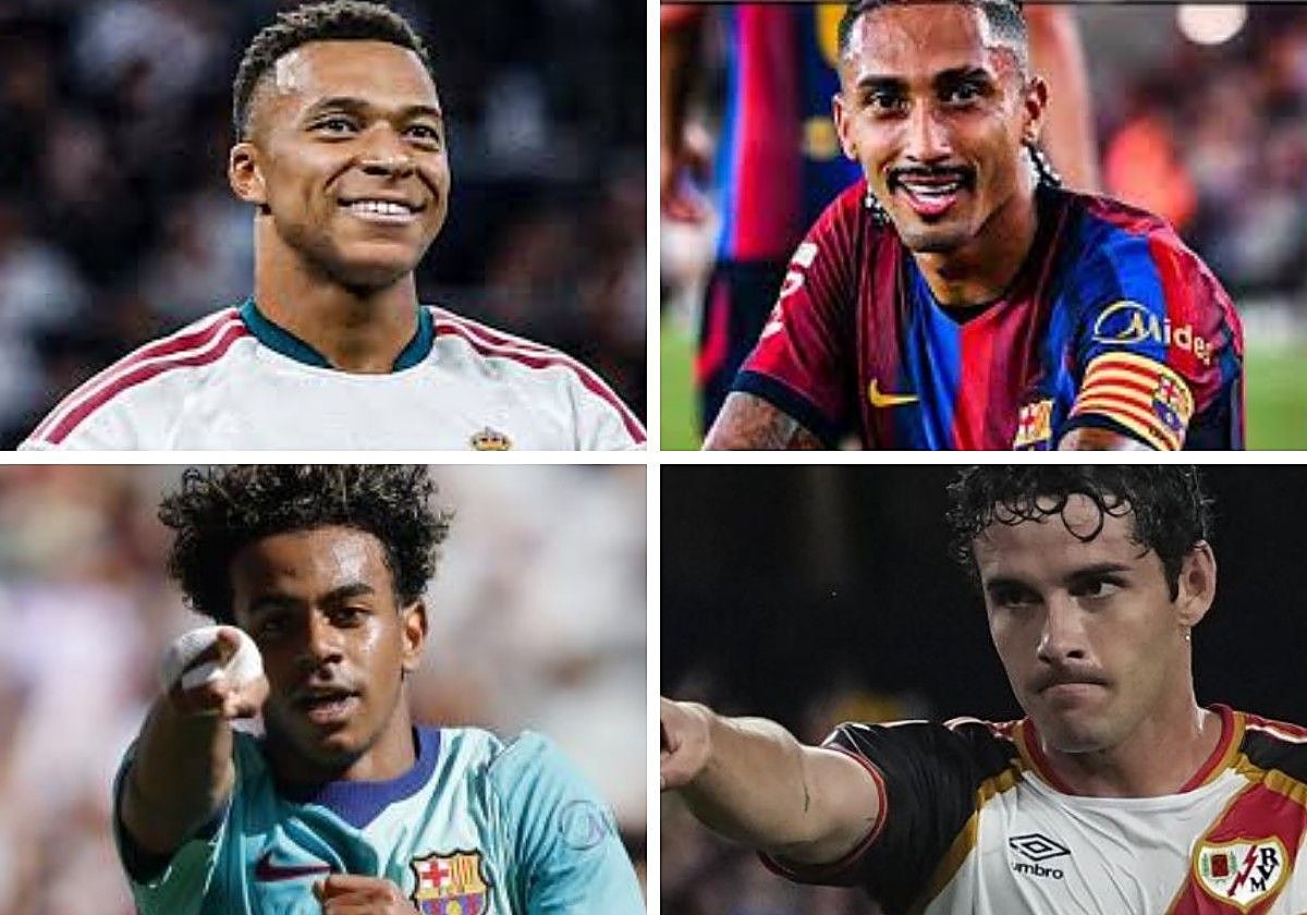 Mbappé, Raphinha, Lamine y Camello.