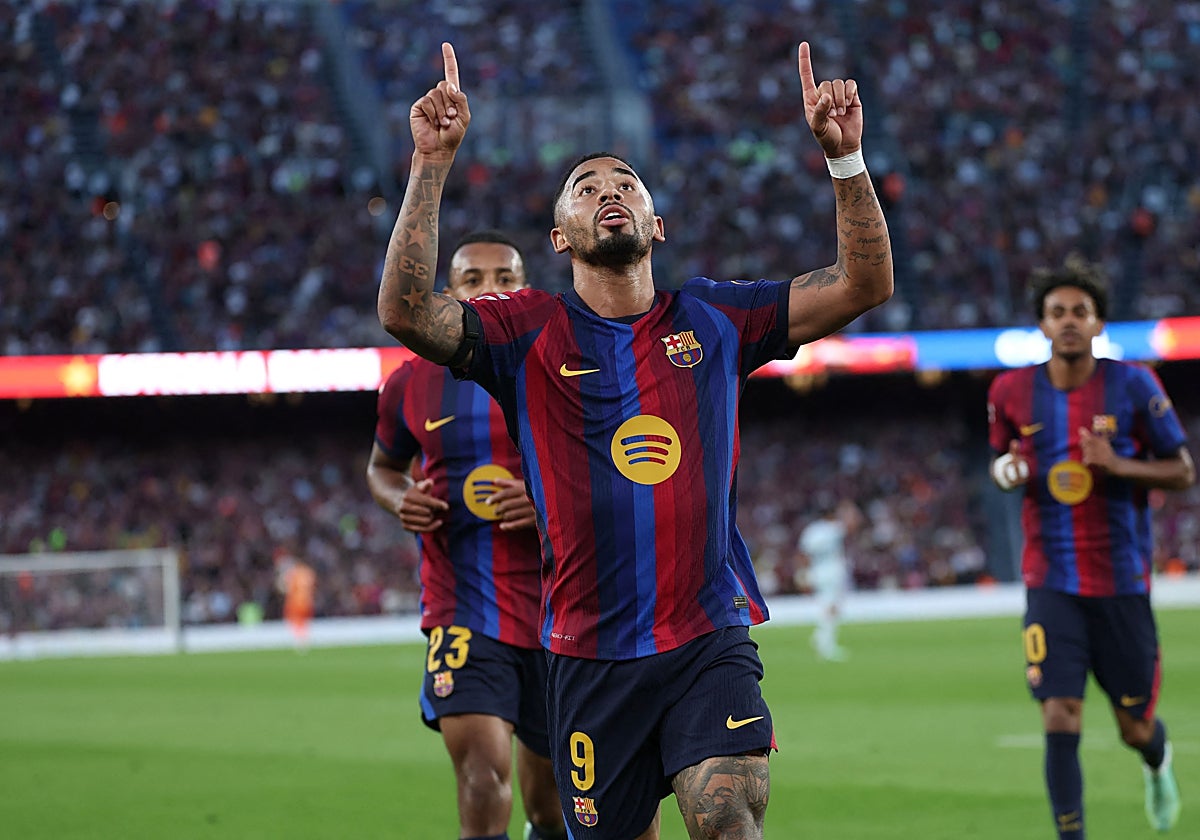 Gabriel Jesus festeja su gol al Getafe.