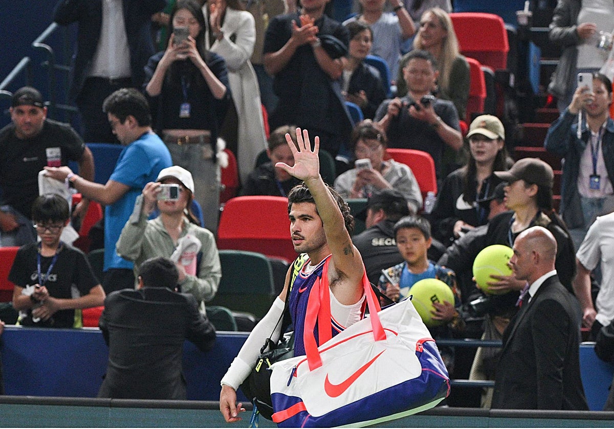 Alcaraz, tras su eliminación en Shanghái.