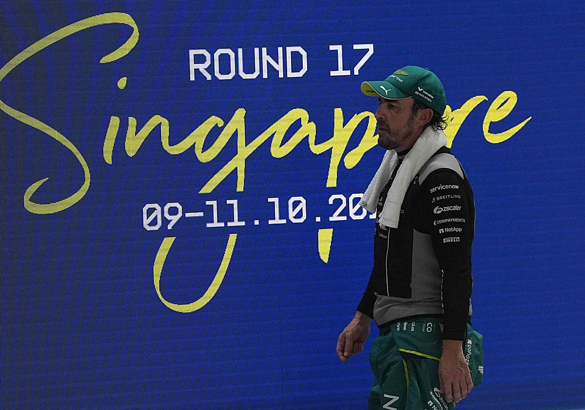 Fernando Alonso, durante el GP de Singapur.